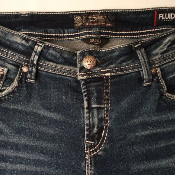 Silver Jeans Co. denim Jeans Size 31/12 Suki Mid Rise Skinny Leg Medium Wash - Picture 3 of 9